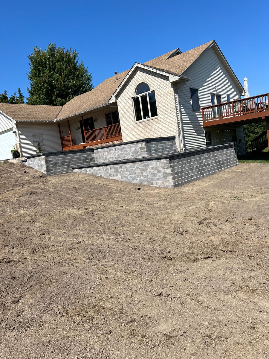 Retaining Wall Installation for Davis Landscaping in Wilson, WI