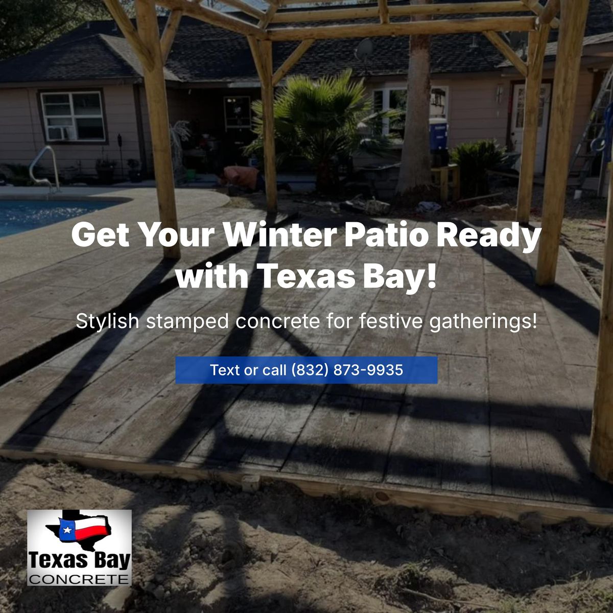 Patio Design & Installation for Texas Bay Concrete in Houston, TX