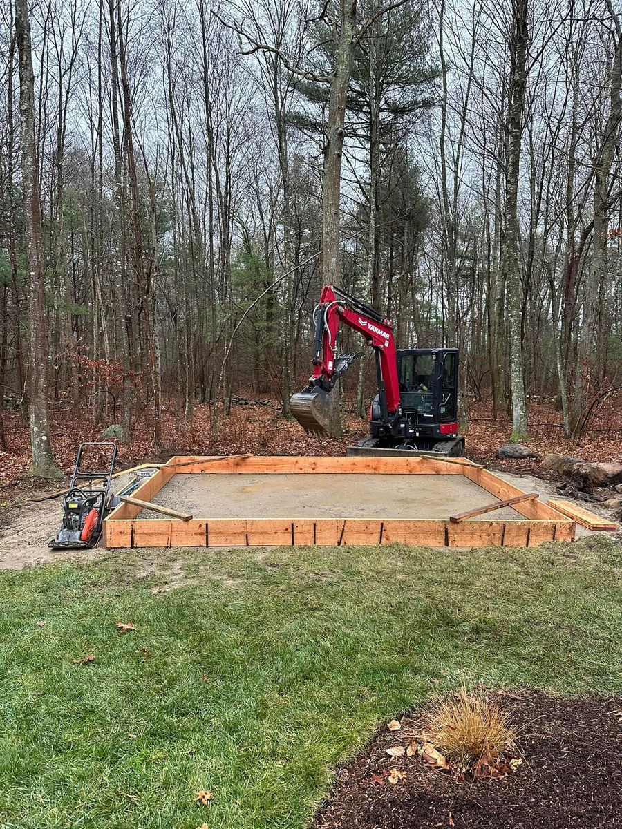 Foundation Digging for E. Gordon Construction in Dighton, MA