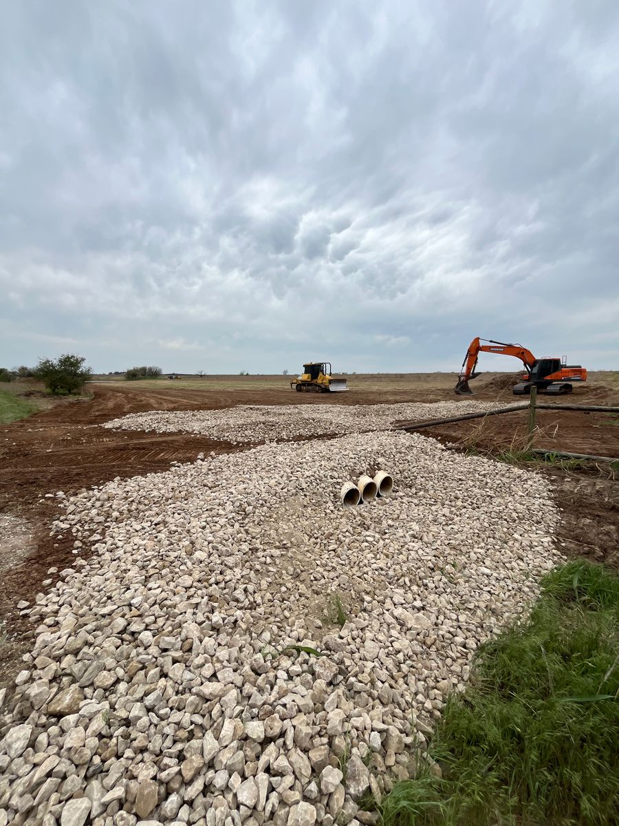 Excavation and site prep for South Prairie Construction in Graham, TX