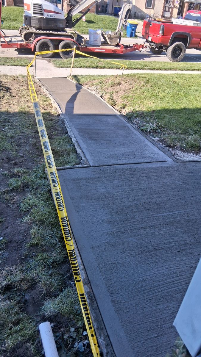 Sidewalk Installation for Concrete Creations to Foundiations. in Yorktown, IN