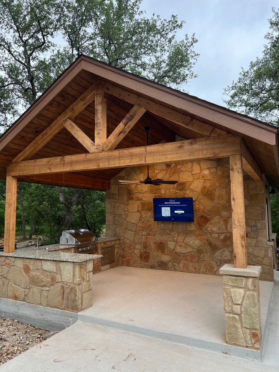 Outdoor Living Spaces for ABEL Custom Build & Design, LLC. in New Braunfels, TX