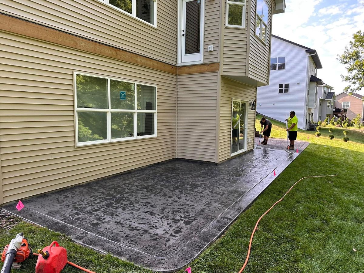 Stamped Concrete Installation for Mccoy Concrete Inc.  in Buffalo, MN