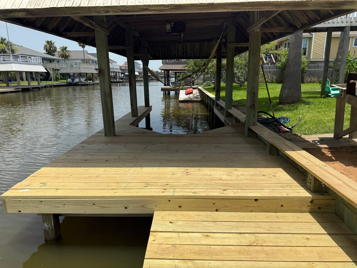 Dock Installation for Houston Fence and Patio in Santa Fe, TX