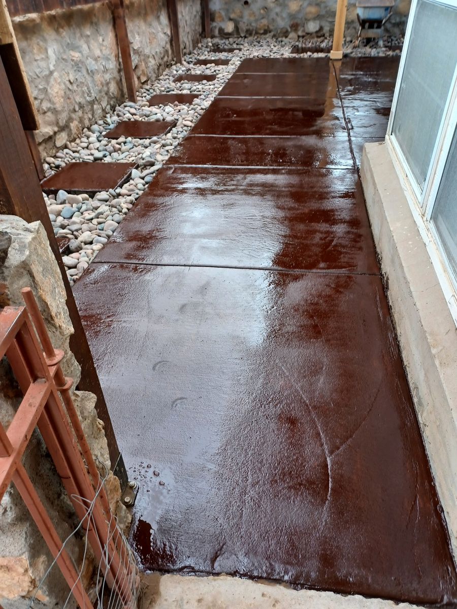 Stamped Concrete walkways for Oasis Landscaping LLC  in El Paso, TX