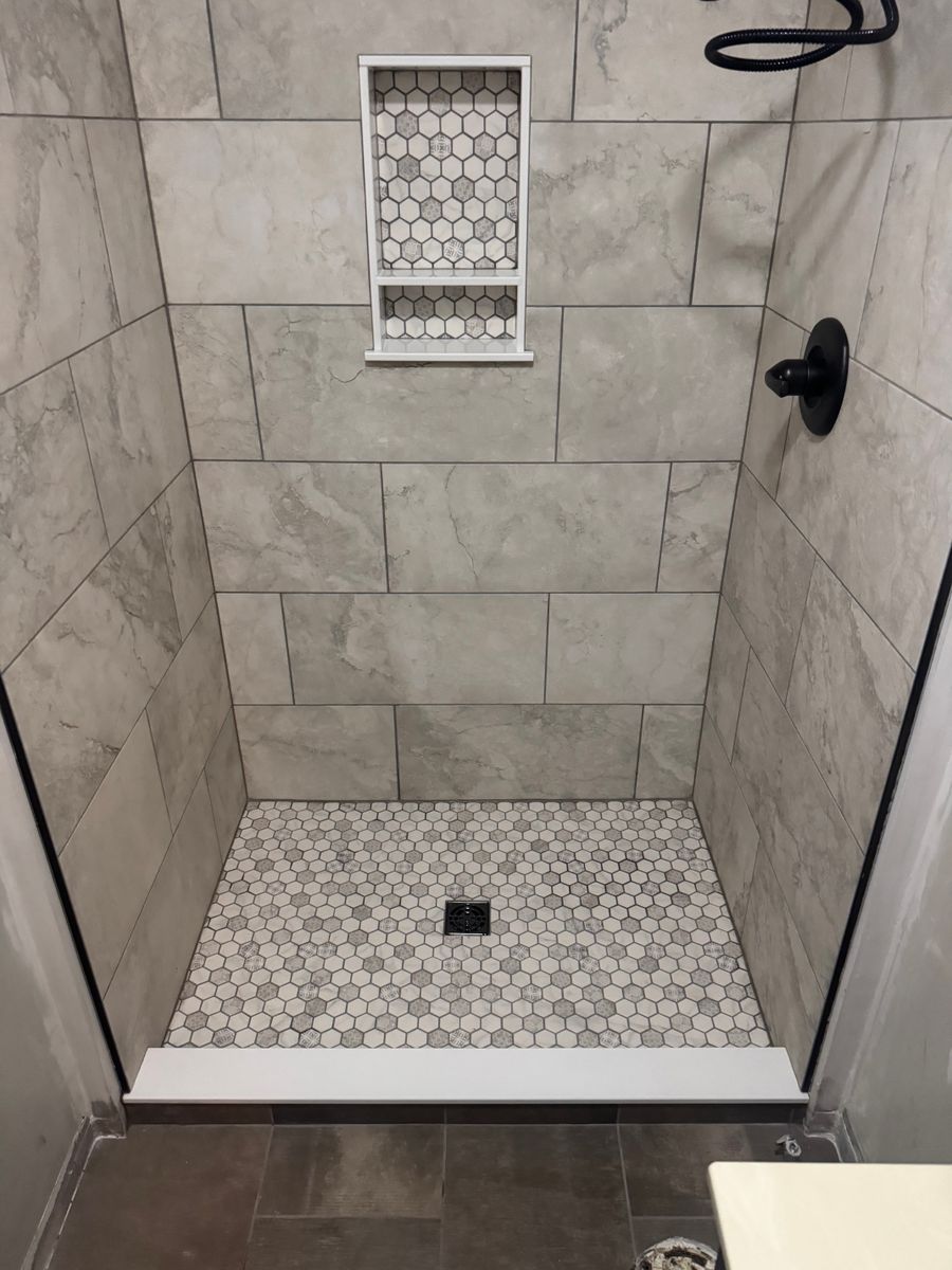 Shower Tiling for A-Otay Constructs in Lawrence County, TN