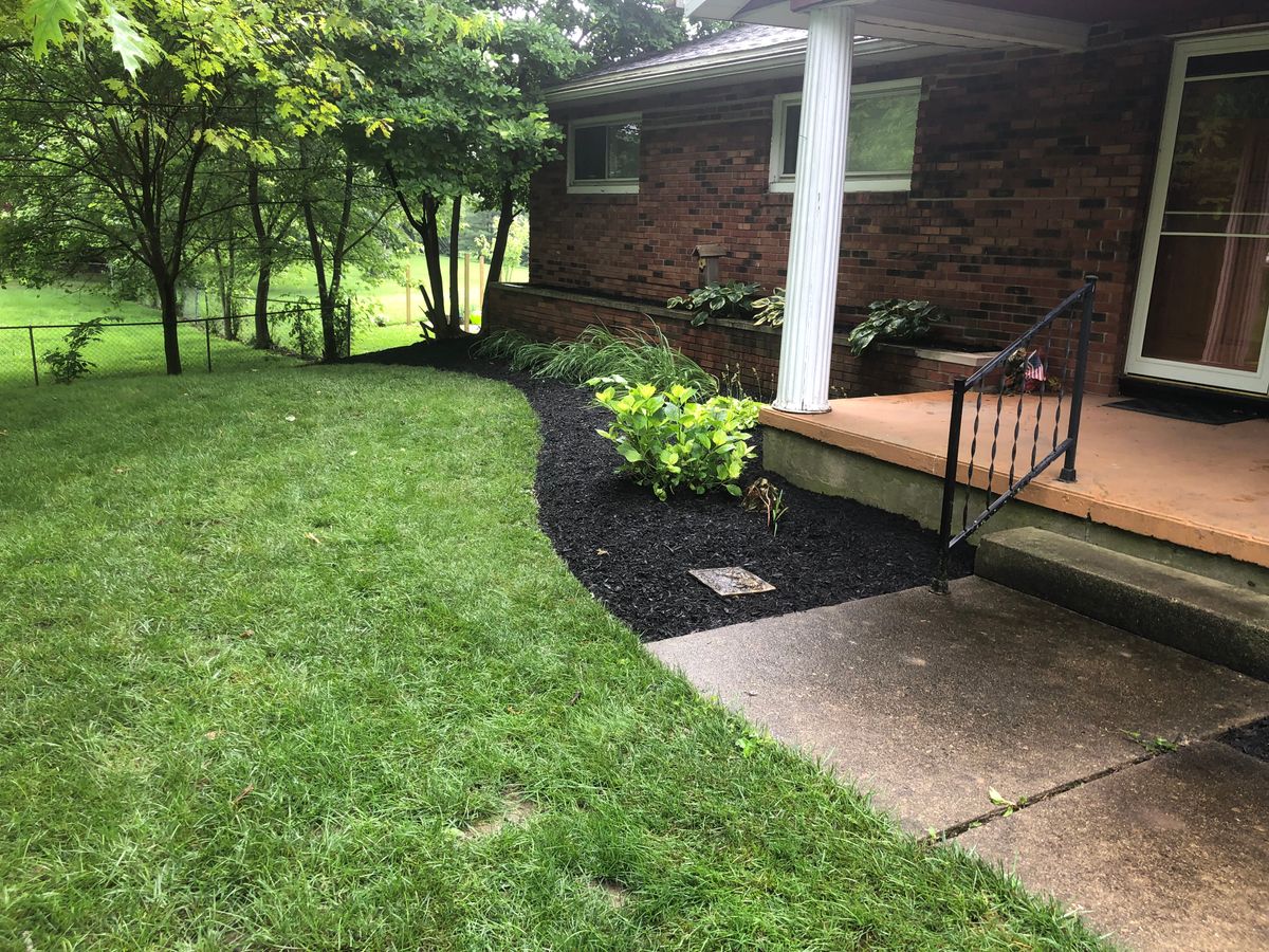 Mulch/Rock Installation for One Call Cuts in Middletown, OH