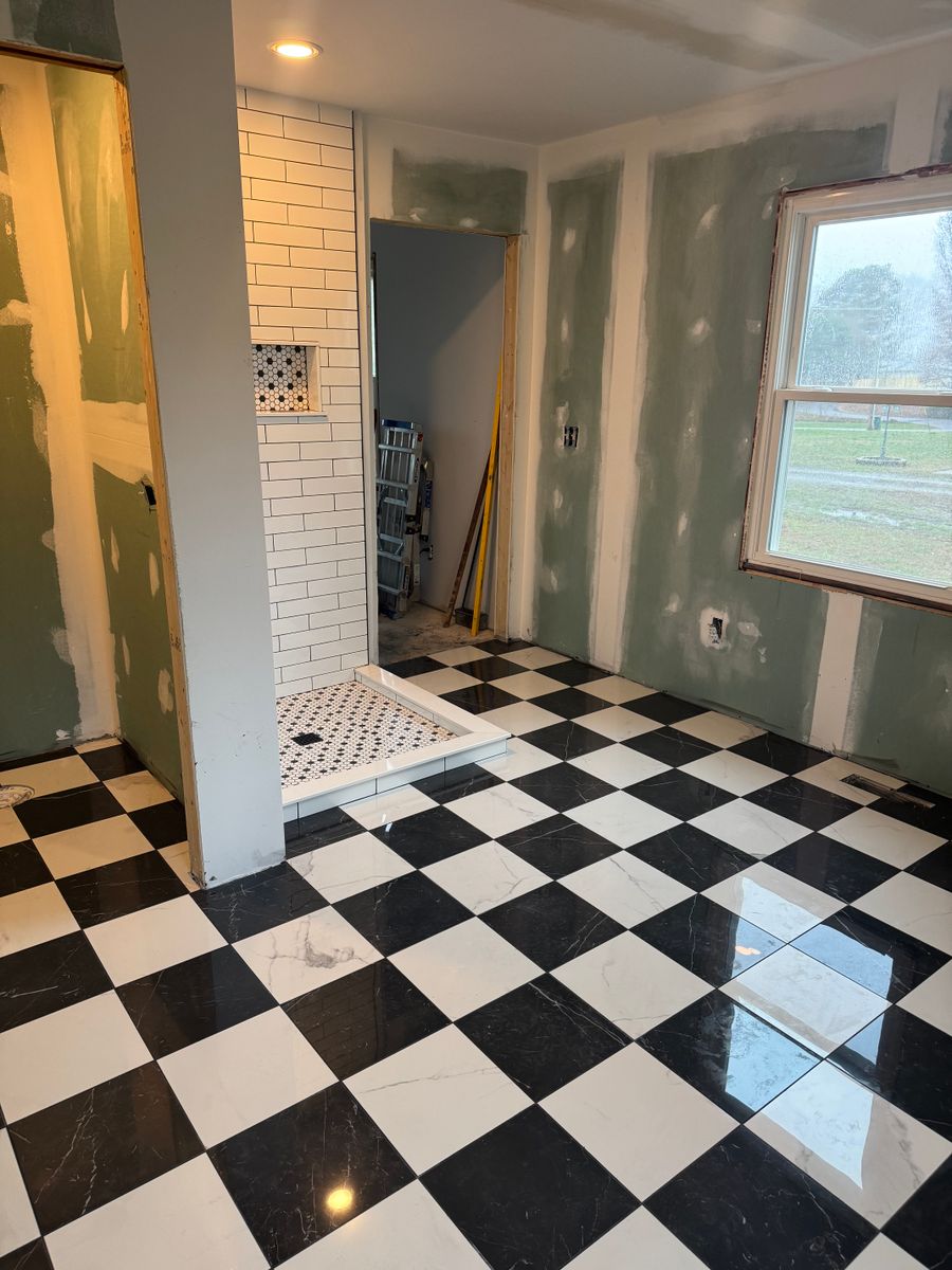 Shower Tiling for A-Otay Constructs Etc. in Lawrence County, TN