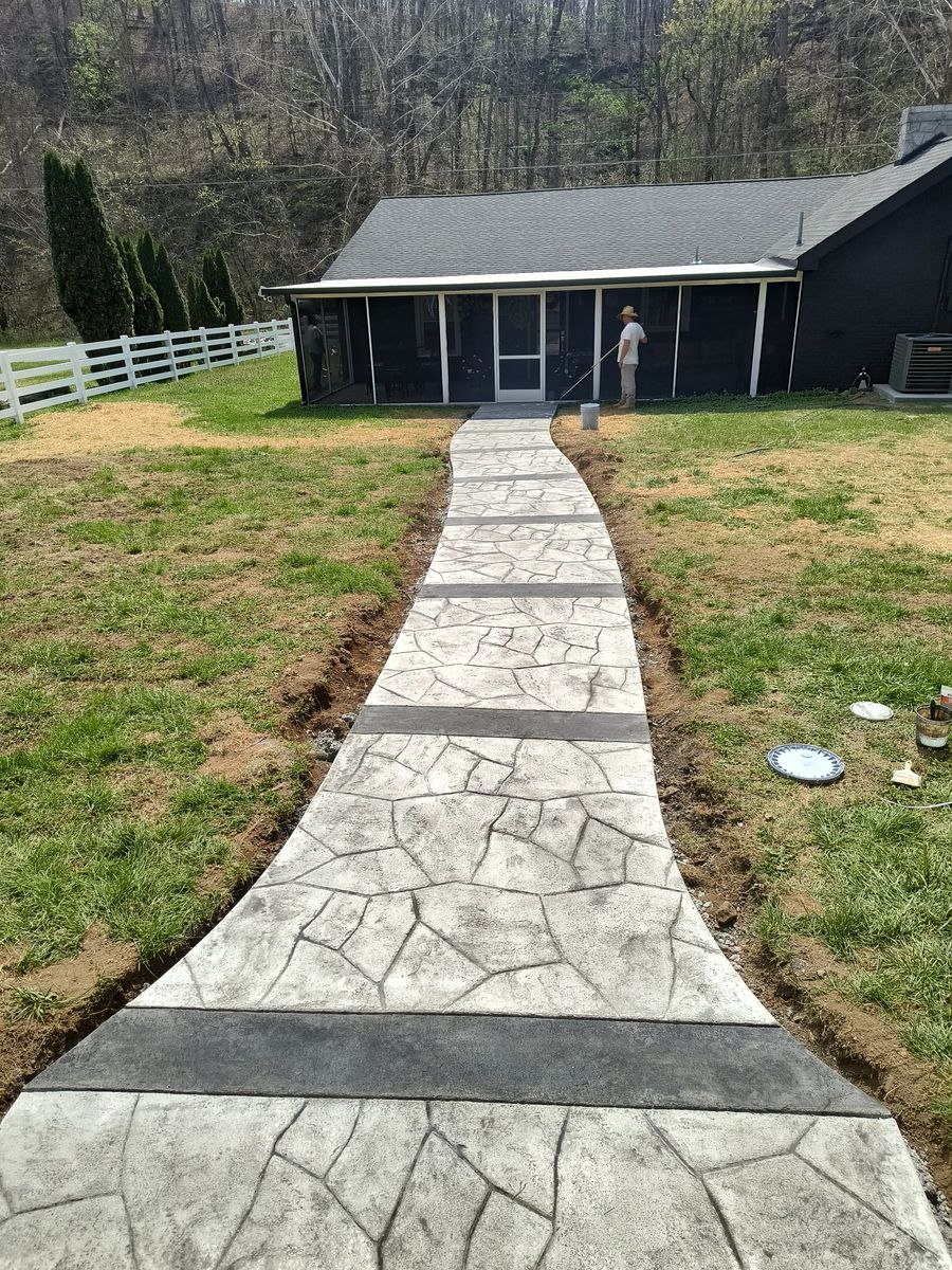 Sidewalk Installation for Layne It Down Concrete Artisan in Clarksville, TN