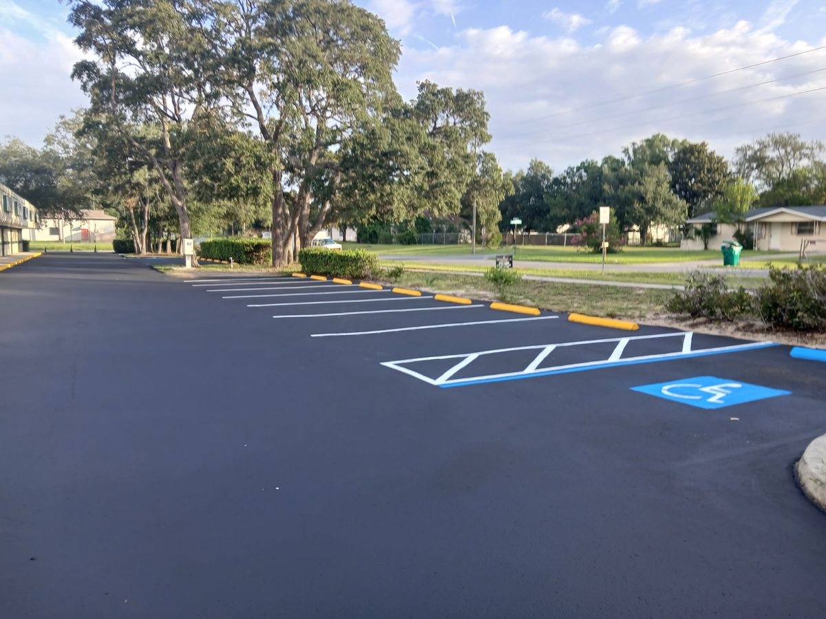 Commercial Seal Coat Protective Coatings for Karas Parking Lot Services LLC in Hernando County, FL