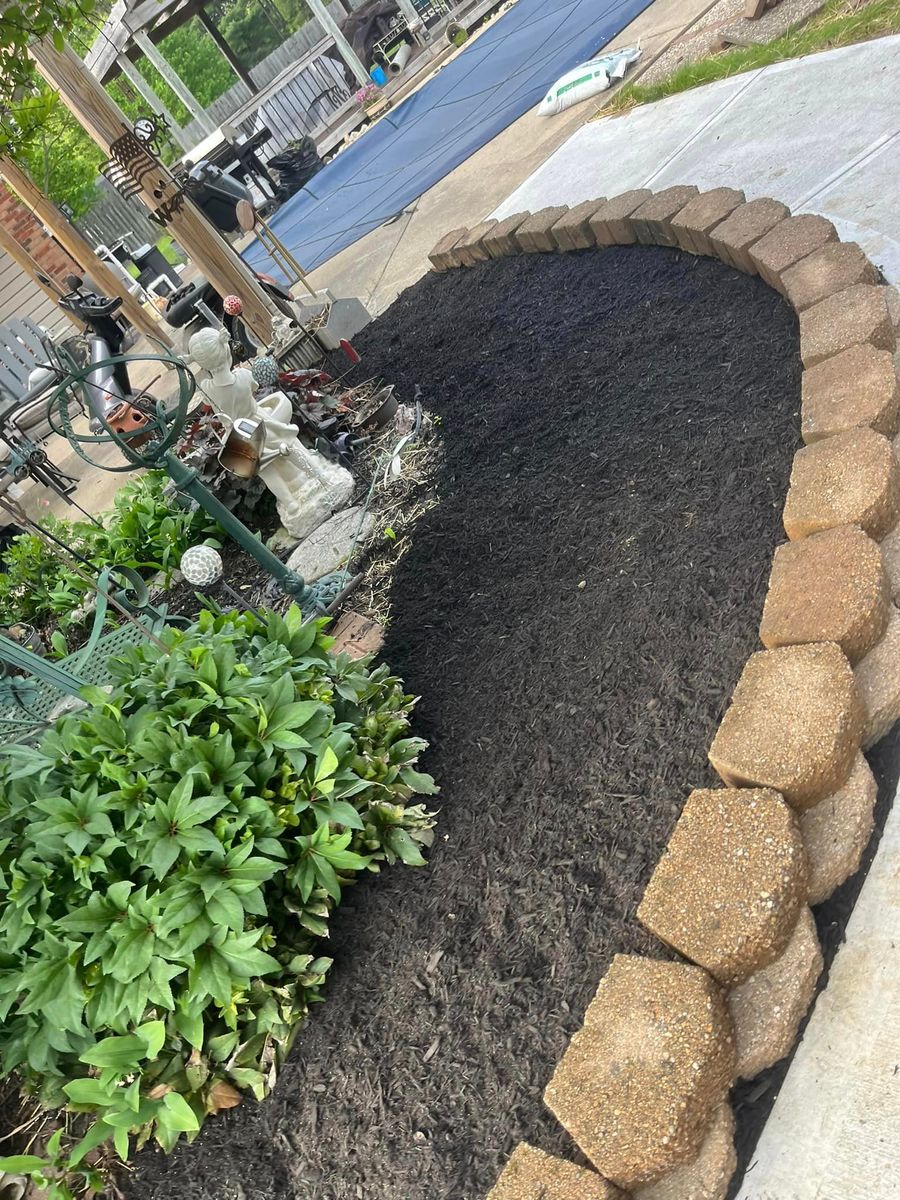 Mulch/Rock Installation for OneCallCuts in Middletown, OH