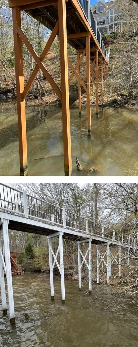 Staining deck-docks-ceilings-doors for MF Painting in Roanoke Rapids, NC