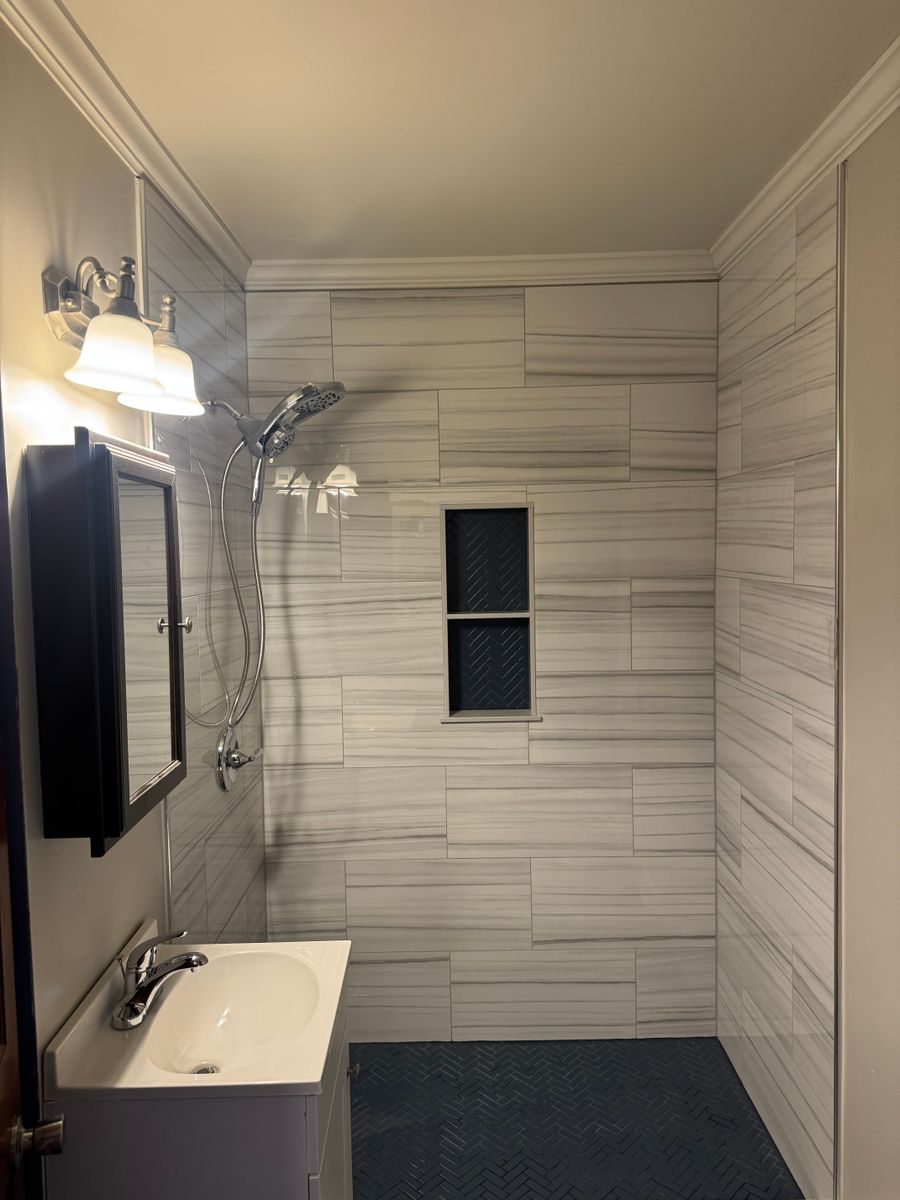 Shower Tiling for A-Otay Constructs in Lawrence County, TN