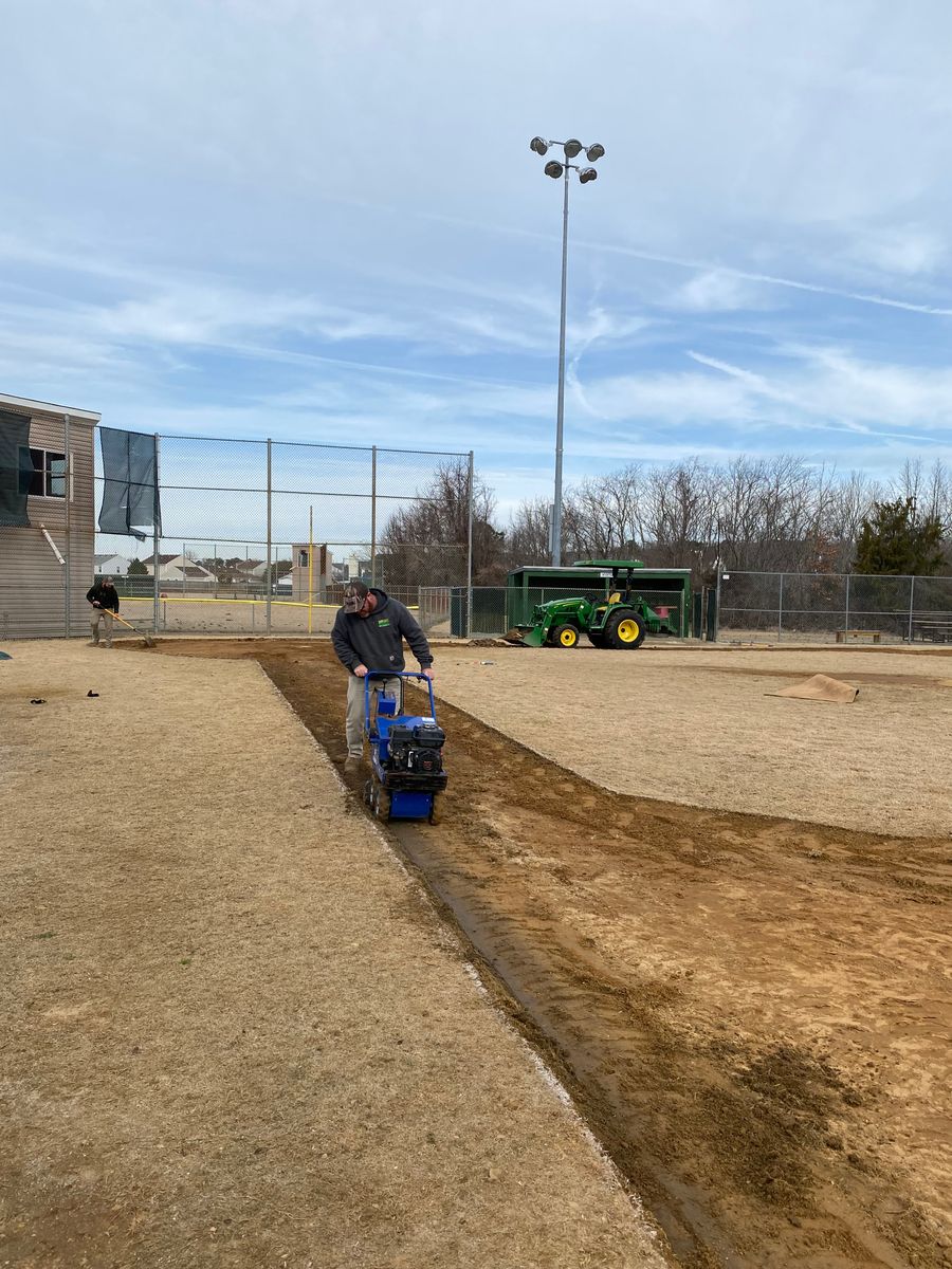 Infield Installation for Fowler's Turf & Grading in Virginia, Virginia