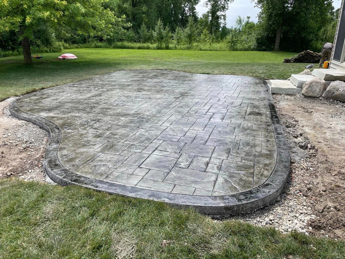 Stamped Concrete Installation for JR Concrete Placement in Macomb County,  MI