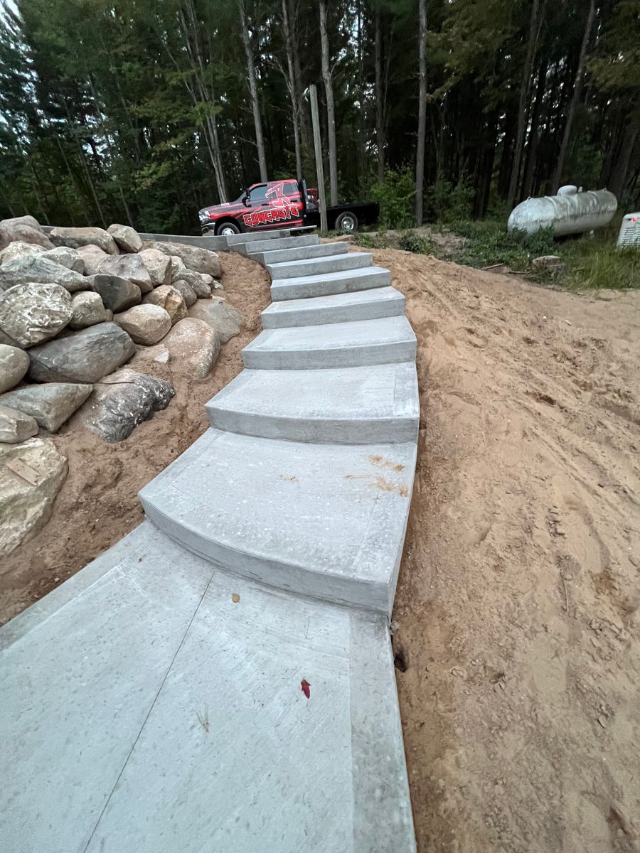 Stair Design & Installation’s for JR Concrete in Cadillac, MI