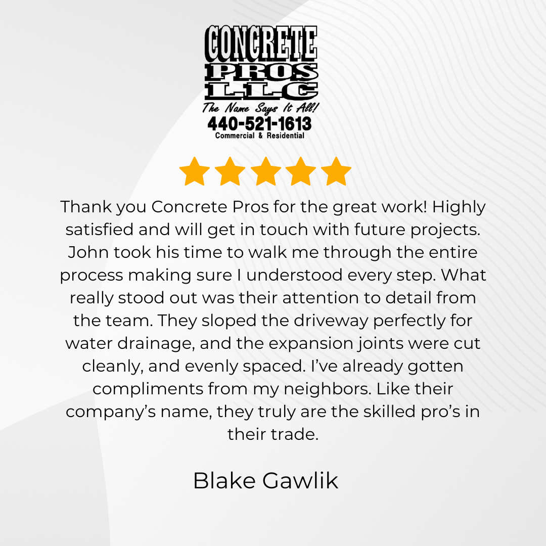 Driveway tear out and replacement for Concrete Pros, LLC in Lorain, OH
