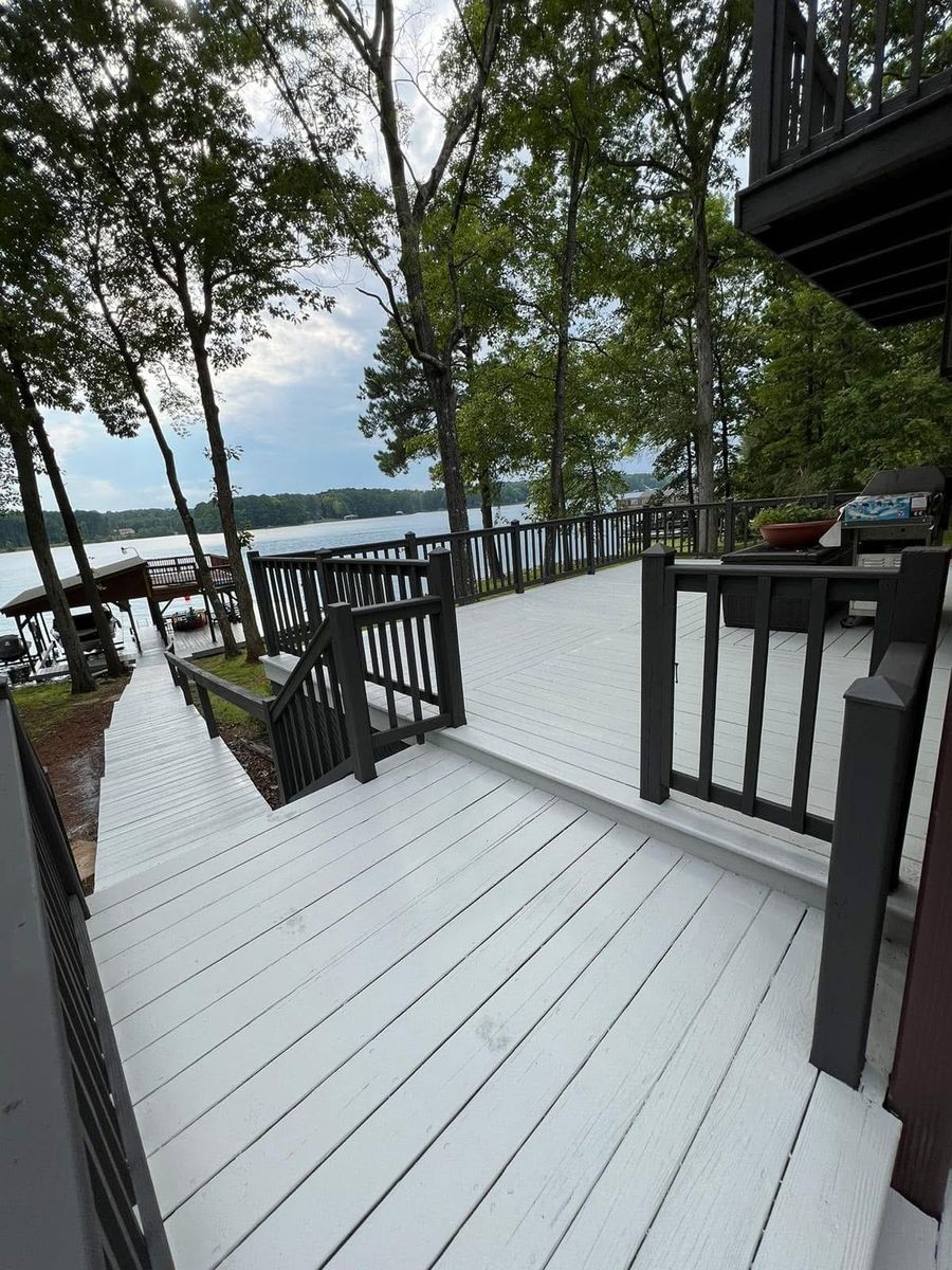Staining deck-docks-ceilings-doors for MF Painting in Roanoke Rapids, NC