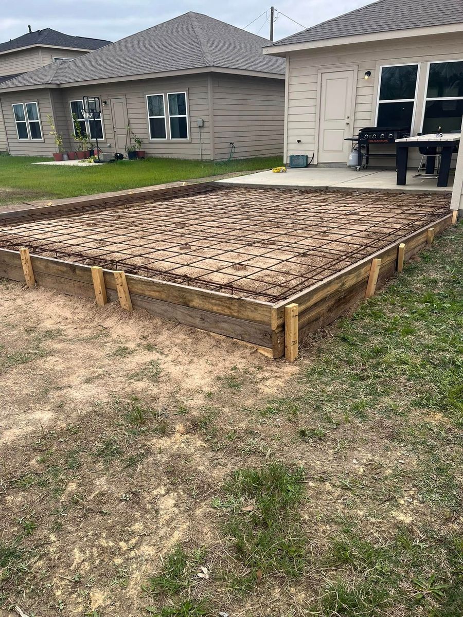 Concrete Slab Construction for Triple O Construction in Rosharon, TX