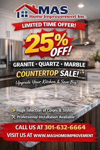 Quartz countertops for MAS Home Improvement in Waldorf, MD