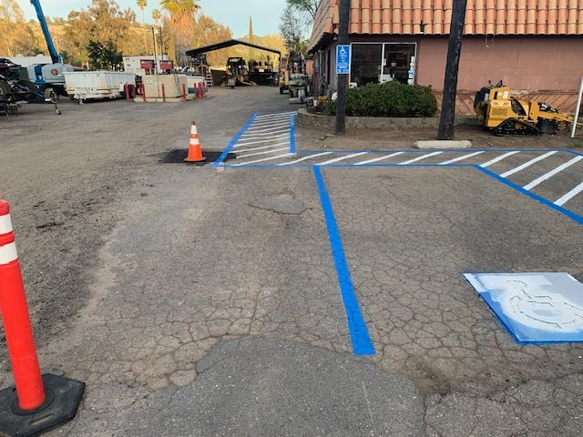 Striping for Fallbrook Asphalt Company in Fallbrook, CA