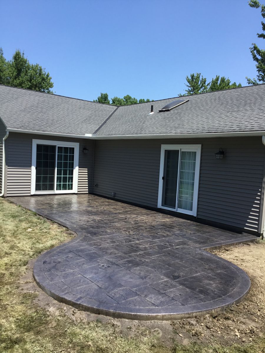 Stamped Concrete Installation for Lake Erie Companies in Grand River, OH