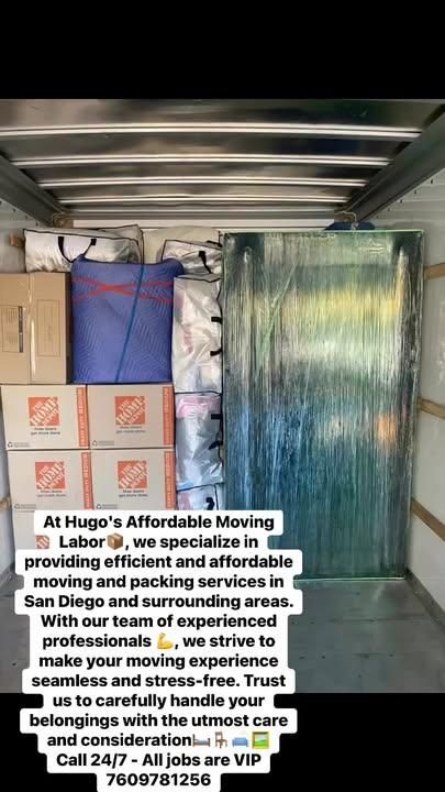 Specialized & Moving and Packing for Hugo’s Affordable Moving Labor in San Diego, CA