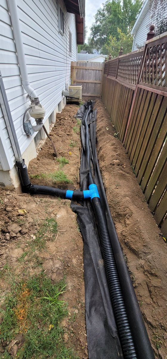 French Drains for VQ Land & Stone in St. Louis, MO