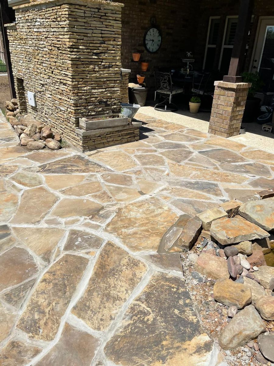 Patio Design & Construction for Davalos Masonry in Mesquite, TX