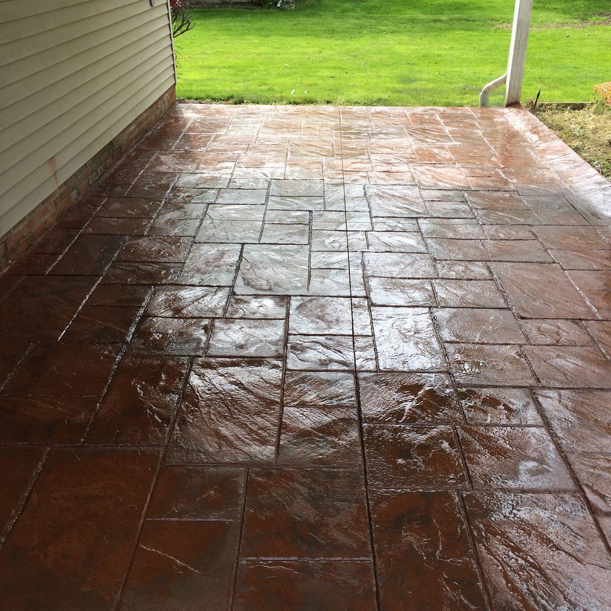 Stamped Concrete Installation for Lake Erie Companies in Grand River, OH