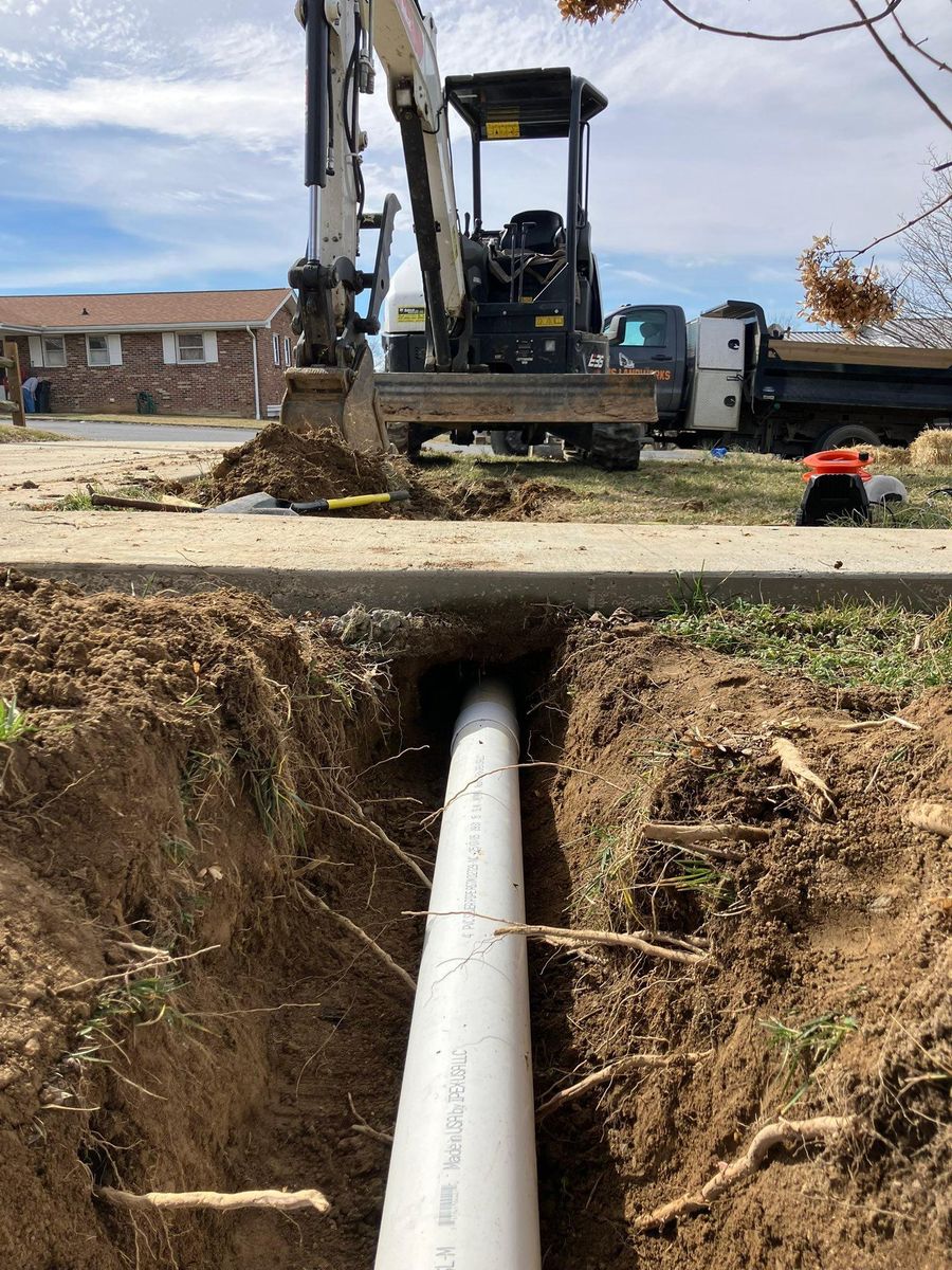 Trenching for Genesis Landworks in Bluff City, TN