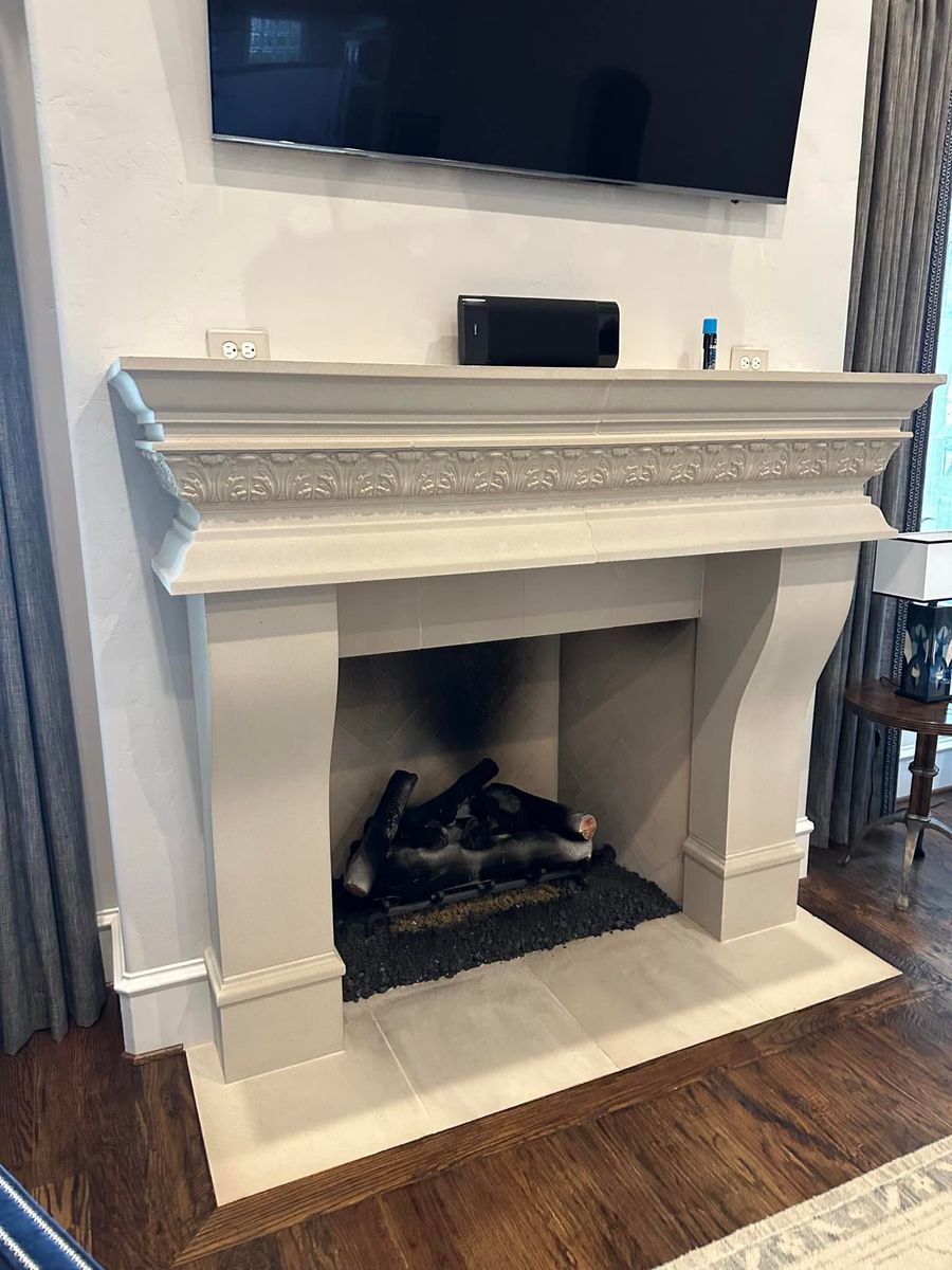 Fireplace Stone Mantles for Bronco Masonry Inc. in Dallas, TX