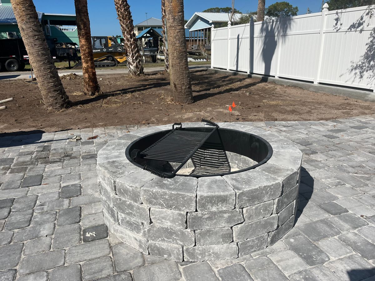 Paver/Firepit installation for Roberts Lawn & Landscape in Cross City, FL