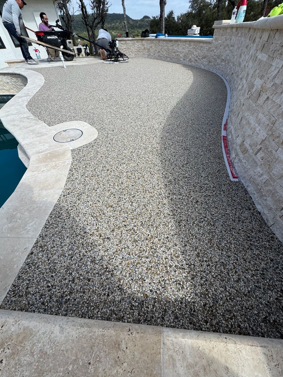 Rubber Stone Overlay for TEX STONE Resin & Epoxy Coatings in Schertz, TX