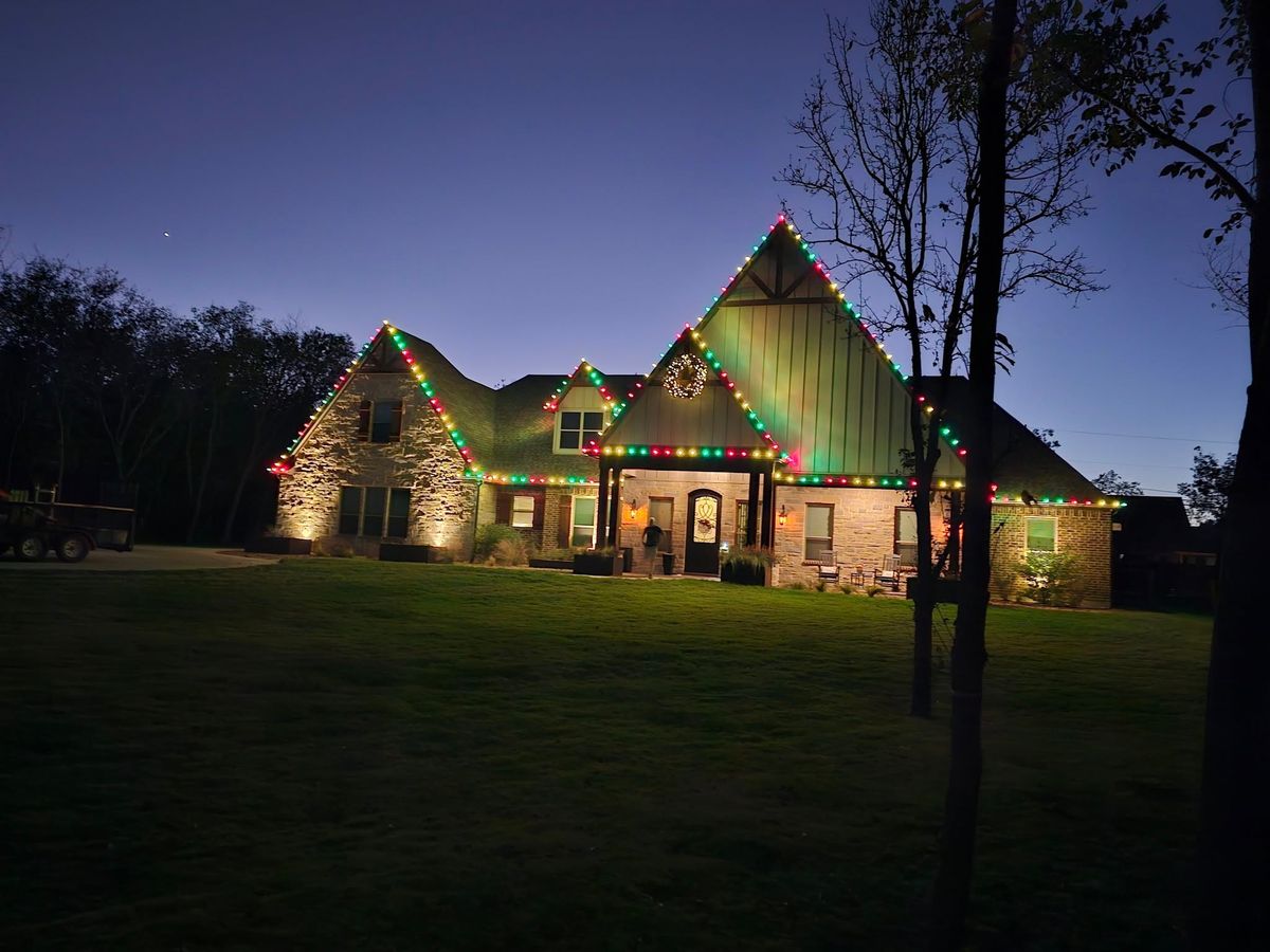 Christmas Lights Decorations for Romero's Irrigation & Landscaping in Fort Worth, TX