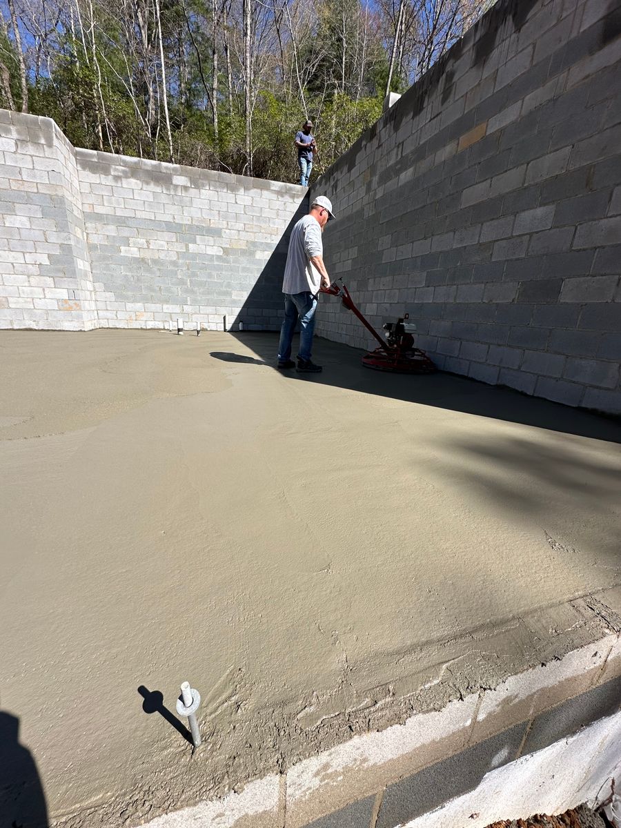 Concrete Slab Construction for Stines and Company  in Rutherfordton, NC