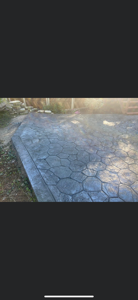 Stamped Concrete Installation for Elevated Concrete and Home Improvements LLC in Belleville, MI