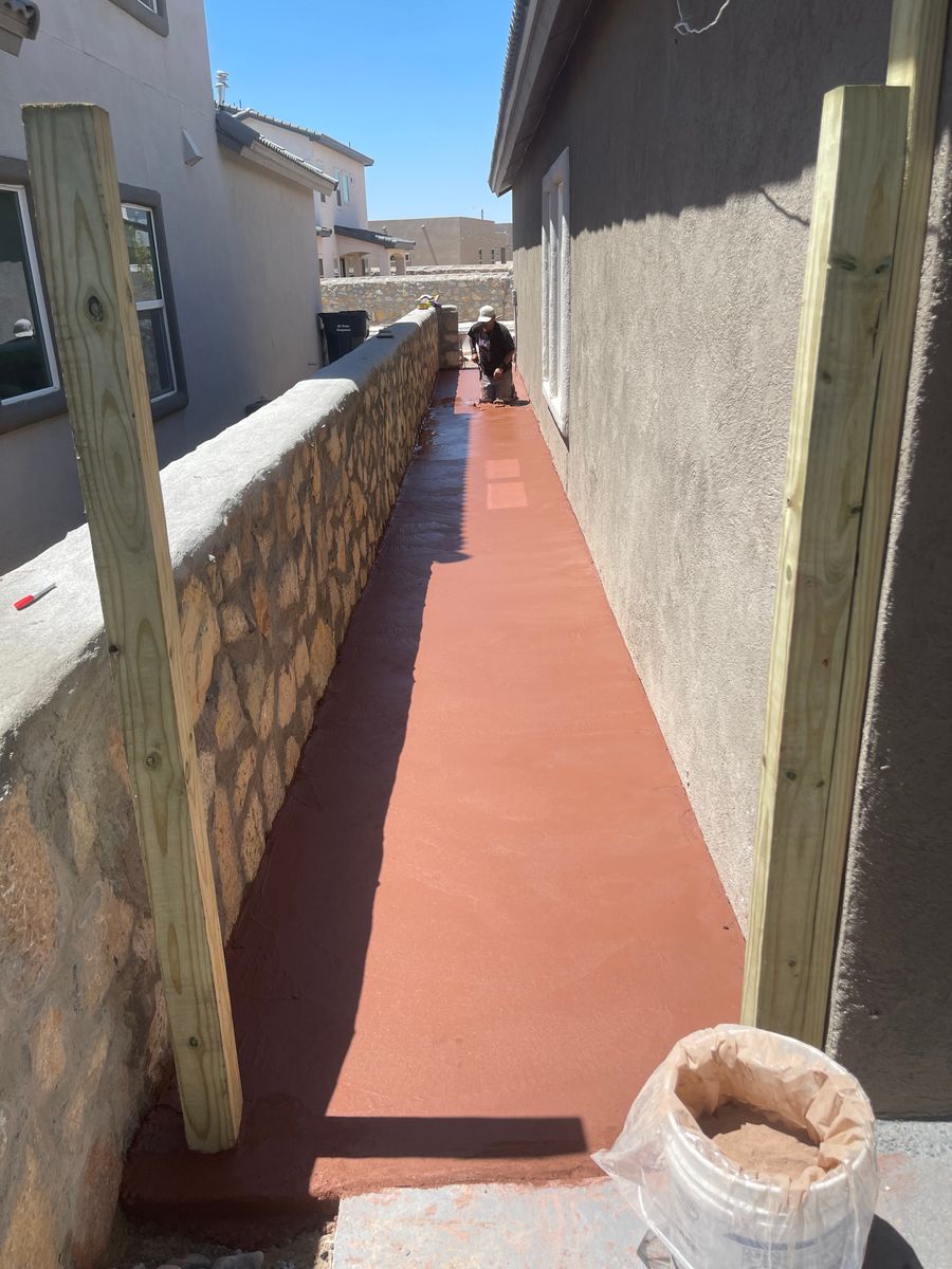 Stamped Concrete walkways for Oasis Landscaping LLC  in El Paso, TX