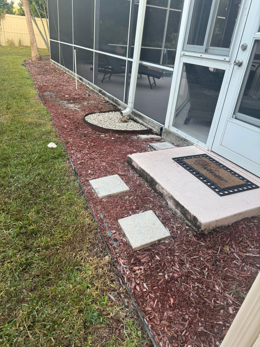 Mulch and rocks installation for BH Lawn and Landscape in Fort Myers, FL