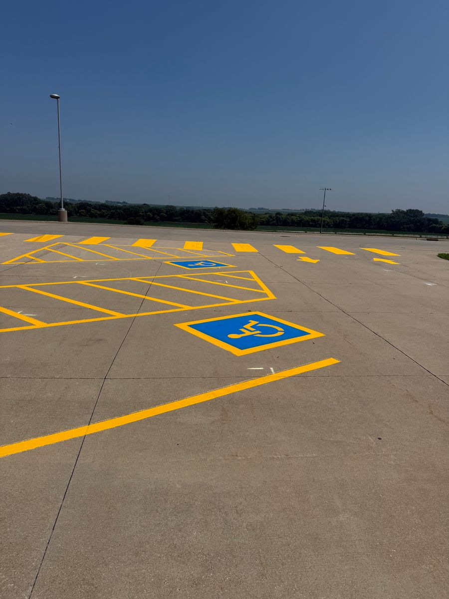 Line Striping for Midwest Line Striping LLC in Spirit Lake, IA