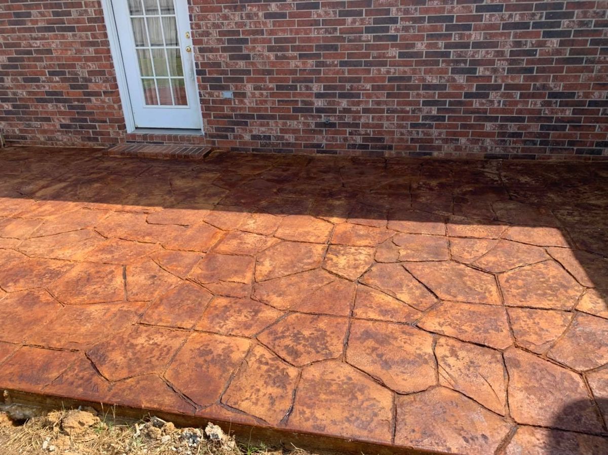 Stamped Concrete Installation for R&C Concrete in Jonesboro, AR