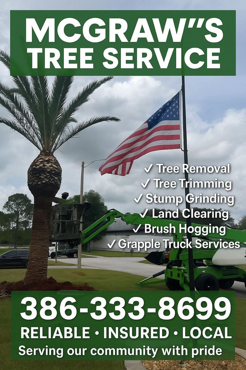 Stump Removal for McGraw’s Lawn and Tree Service in DeLand, FL