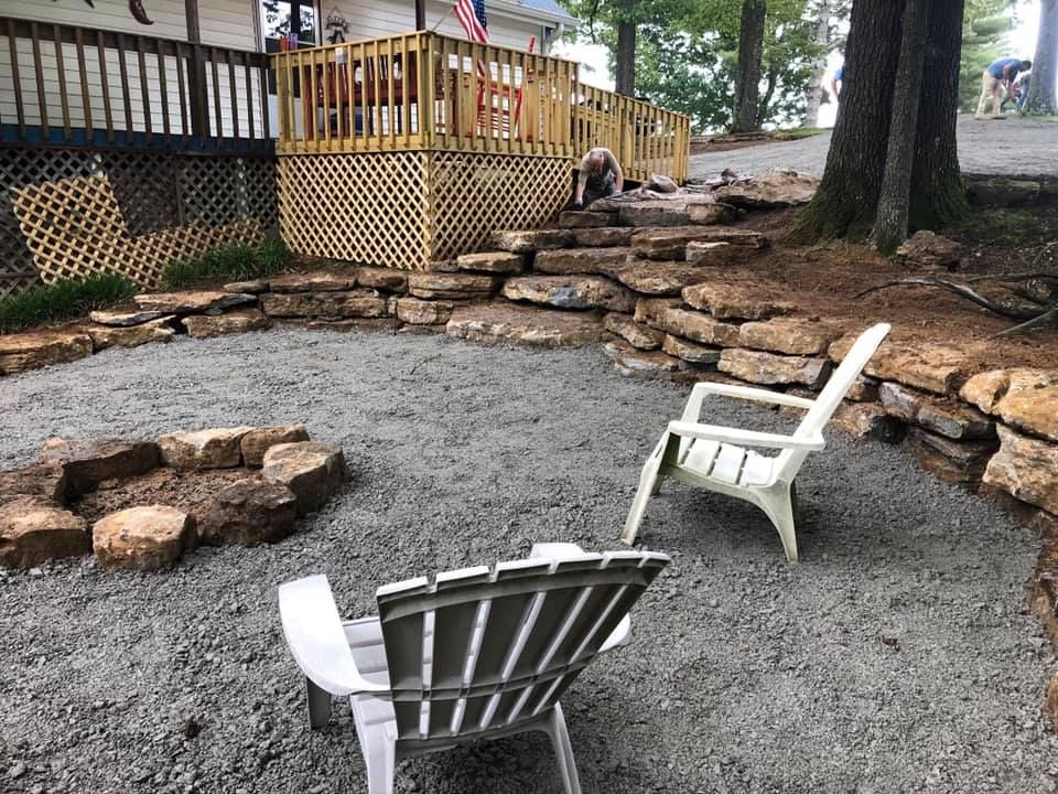 Natural Stone Retaining Walls for Berzett Excavating in Fayetteville, TN