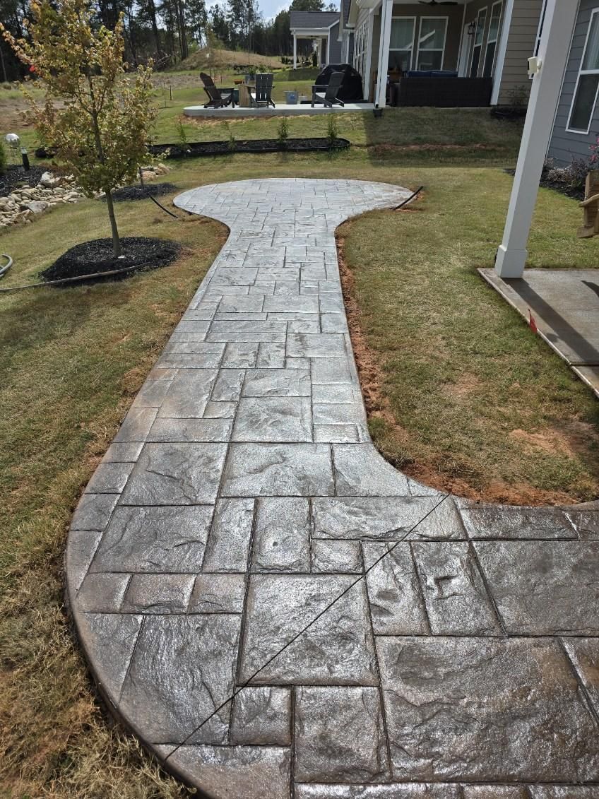 Stamped Concrete Installation for H&R Concrete LLC in Greer, SC