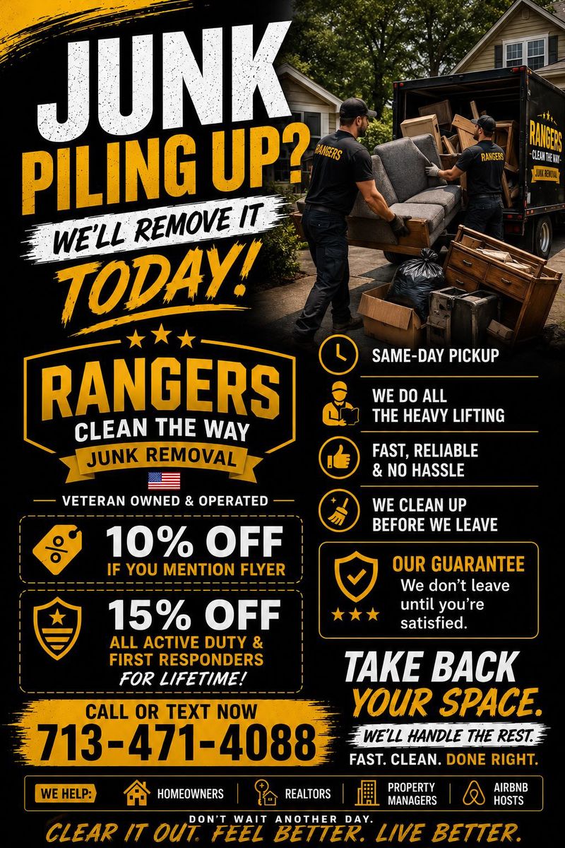 Commercial Junk Removal for Rangers Clean The Way Junk Removal in Cypress, TX
