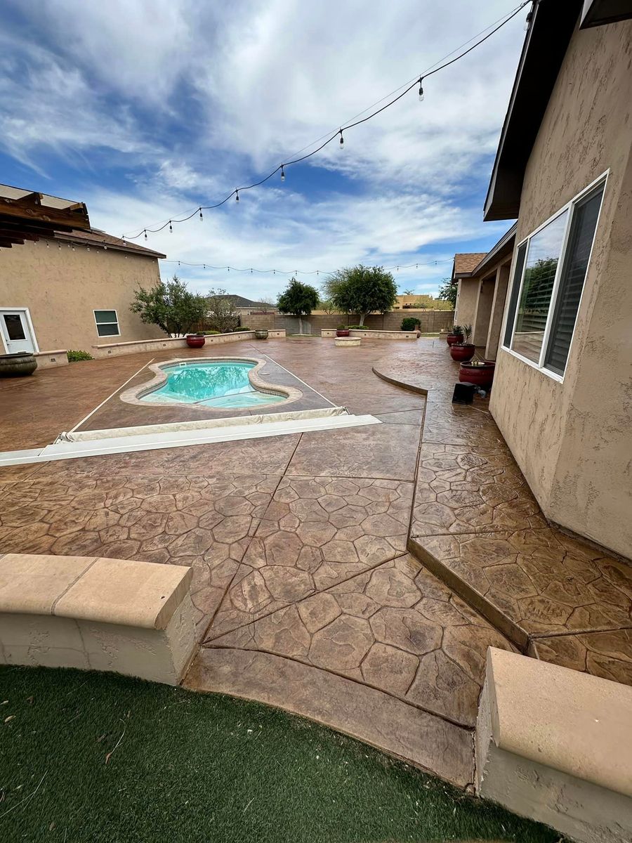 Stamped Concrete Installation for American Concrete Placement in Camp Verde, AZ