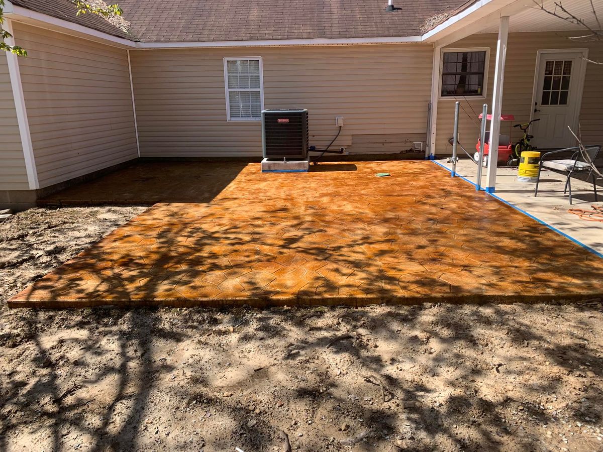 Stamped Concrete Installation for R&C Concrete in Jonesboro, AR