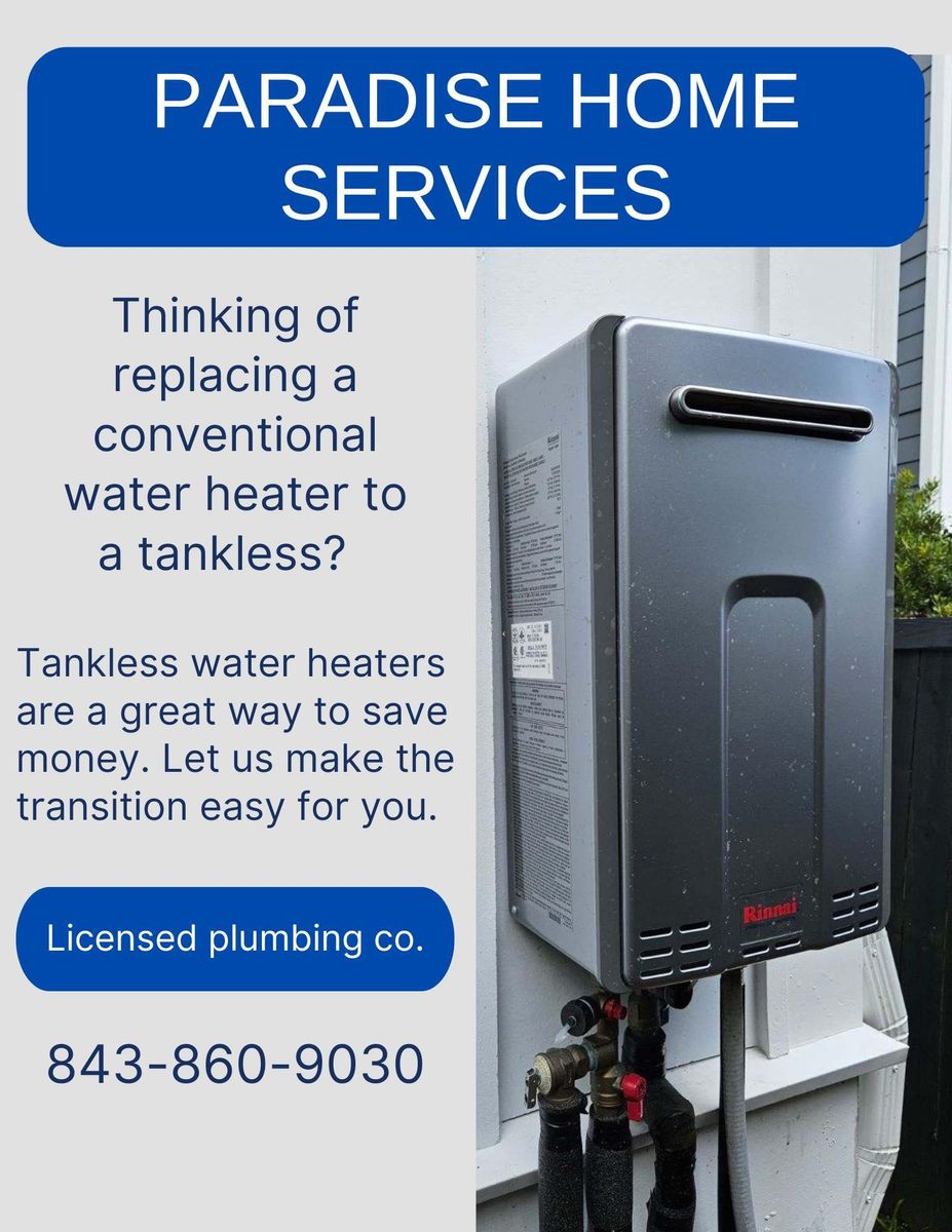 Water Heater Installation and Repairs for Paradise Home Services LLC in Charleston, SC