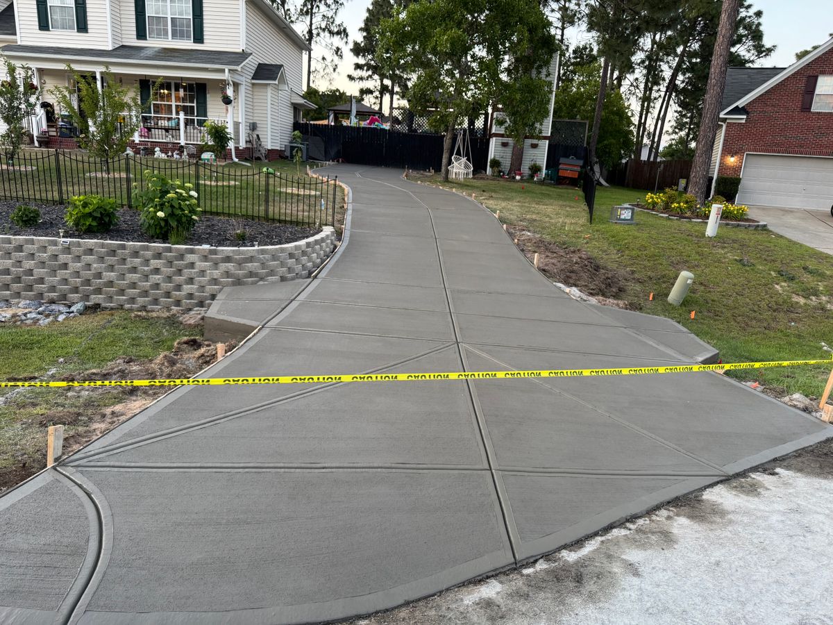 Concrete driveways for Jose's Concrete in Sanford, NC