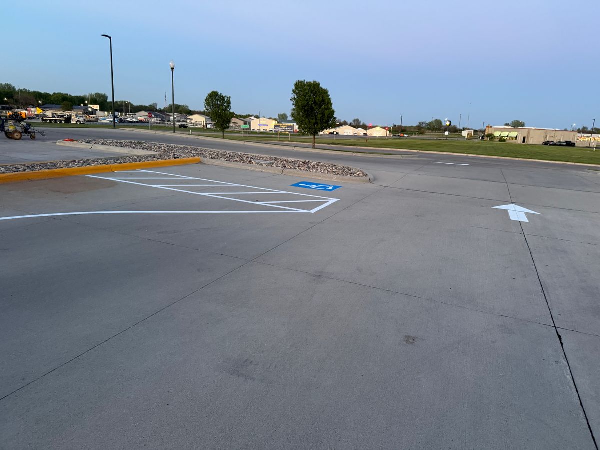 Line Striping for Midwest Line Striping LLC in Spirit Lake, IA